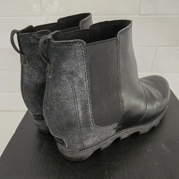 Sorel Joan of Arctic Leather Waterproof Wedge Ankle Boot Size Youth 5/Womens 6 - Picture 3 of 9
